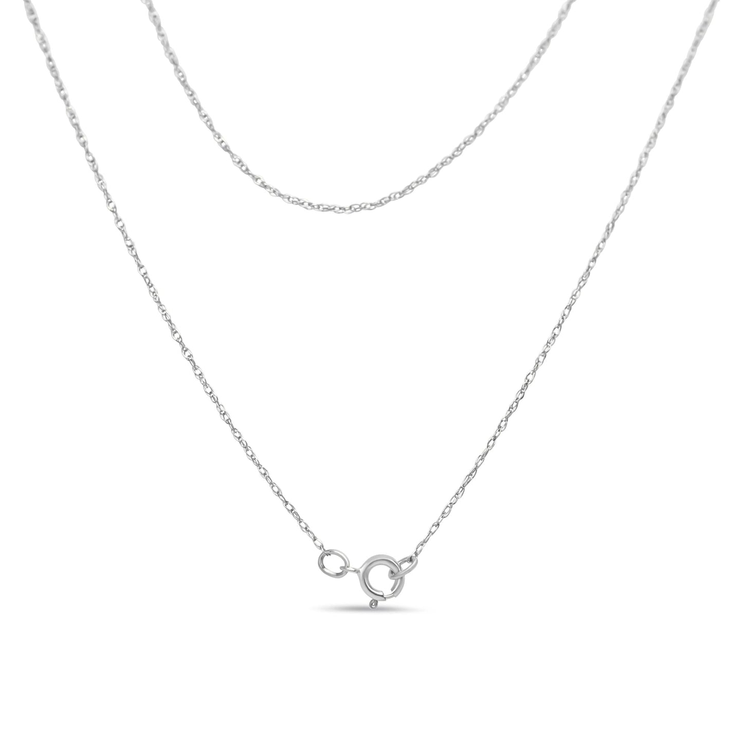 10K White Gold 1/10 Cttw Miracle Set Round-Cut Diamond 18" Pendant